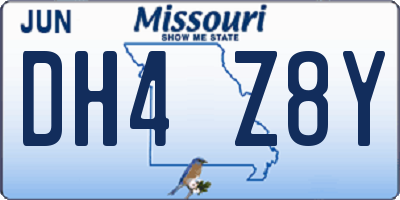 MO license plate DH4Z8Y