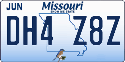 MO license plate DH4Z8Z