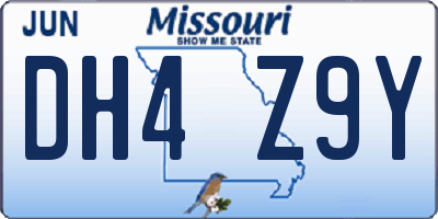 MO license plate DH4Z9Y