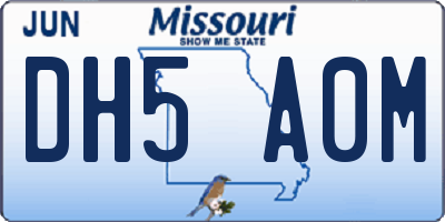 MO license plate DH5A0M