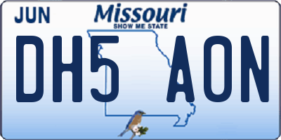 MO license plate DH5A0N