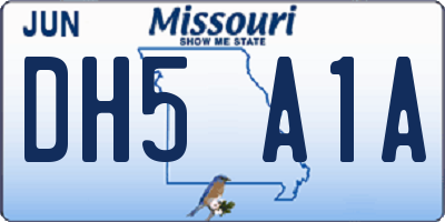 MO license plate DH5A1A
