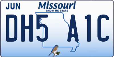 MO license plate DH5A1C