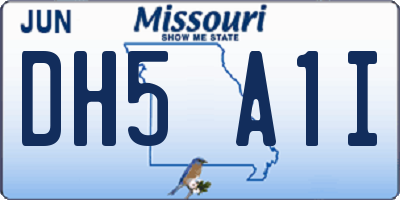 MO license plate DH5A1I