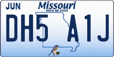 MO license plate DH5A1J