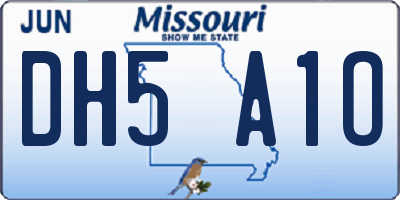 MO license plate DH5A1O