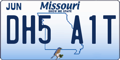 MO license plate DH5A1T