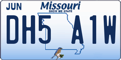 MO license plate DH5A1W