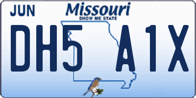MO license plate DH5A1X