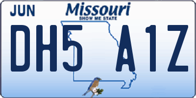 MO license plate DH5A1Z