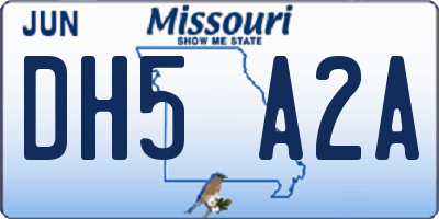 MO license plate DH5A2A
