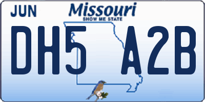 MO license plate DH5A2B
