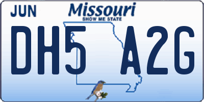 MO license plate DH5A2G