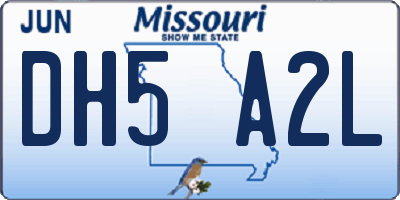 MO license plate DH5A2L