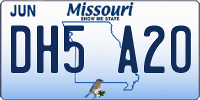 MO license plate DH5A2O