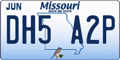 MO license plate DH5A2P