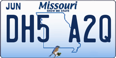 MO license plate DH5A2Q