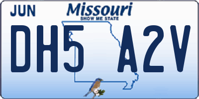 MO license plate DH5A2V