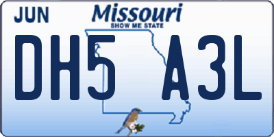 MO license plate DH5A3L