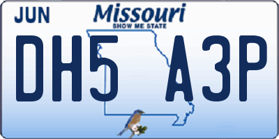 MO license plate DH5A3P