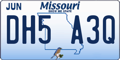 MO license plate DH5A3Q