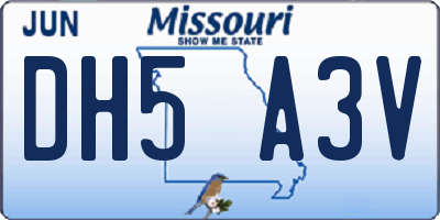MO license plate DH5A3V