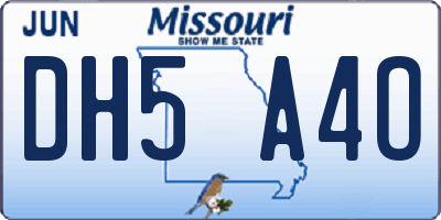 MO license plate DH5A4O