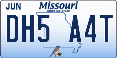 MO license plate DH5A4T
