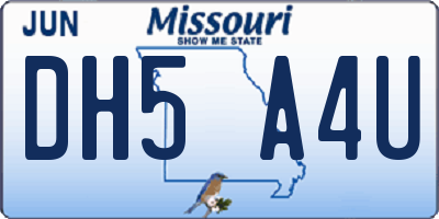 MO license plate DH5A4U