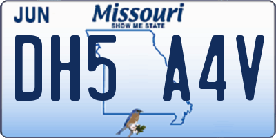MO license plate DH5A4V