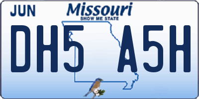 MO license plate DH5A5H
