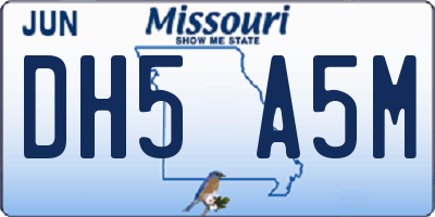 MO license plate DH5A5M