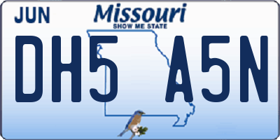 MO license plate DH5A5N