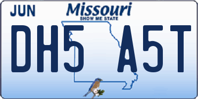 MO license plate DH5A5T