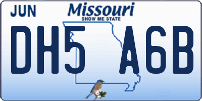 MO license plate DH5A6B