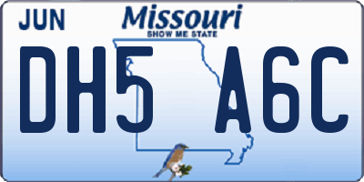 MO license plate DH5A6C