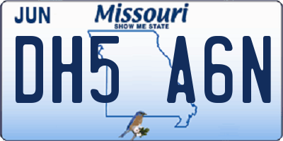 MO license plate DH5A6N