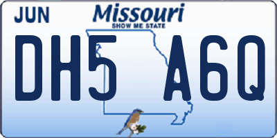 MO license plate DH5A6Q