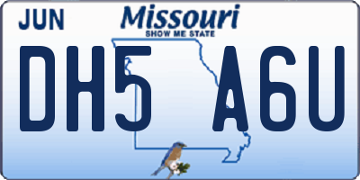 MO license plate DH5A6U