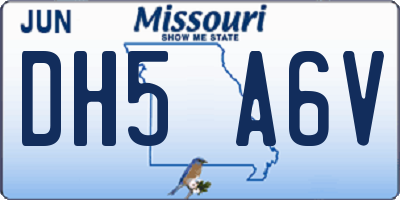 MO license plate DH5A6V