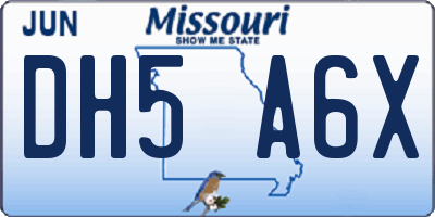 MO license plate DH5A6X