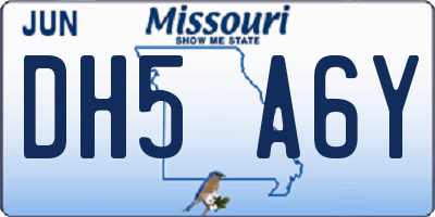 MO license plate DH5A6Y