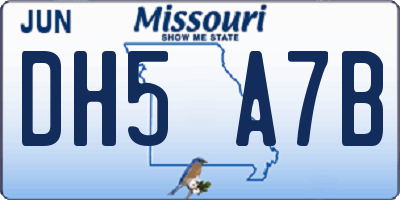 MO license plate DH5A7B