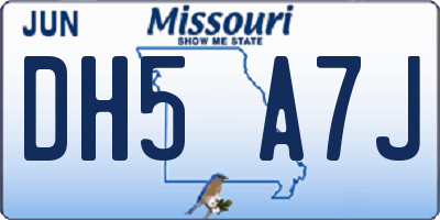 MO license plate DH5A7J