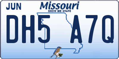 MO license plate DH5A7Q