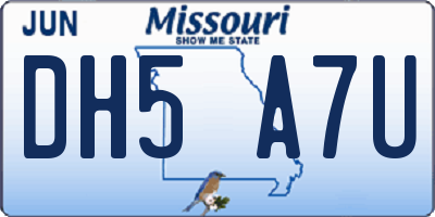 MO license plate DH5A7U