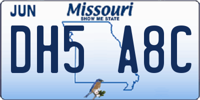 MO license plate DH5A8C