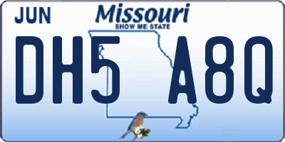 MO license plate DH5A8Q