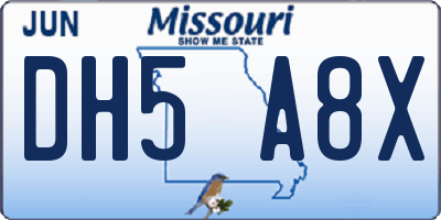 MO license plate DH5A8X