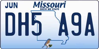 MO license plate DH5A9A